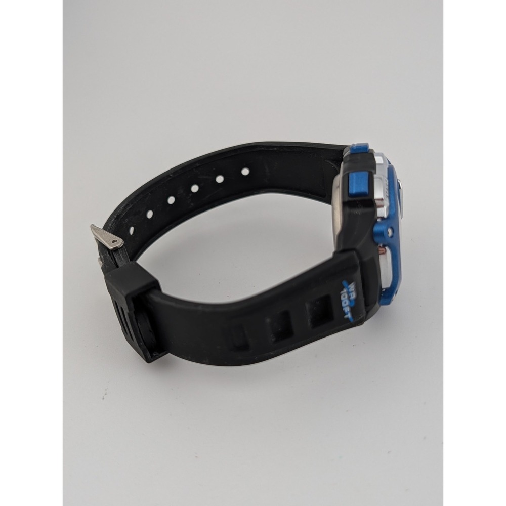 Time & Tru Digital Watch Women 32mm Case Blue Bezel‎ Black Band- New Battery - Picture 3 of 6